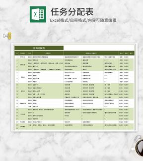 团队项目任务分配表Excel模板