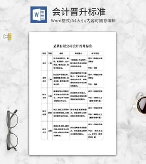 公司会计岗位晋升标准word模板