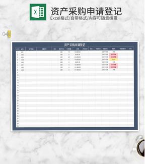 单位资产采购申请登记表Excel模板