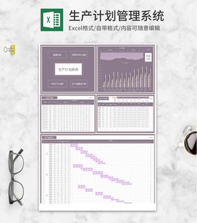 生产计划管理系统Excel模板
