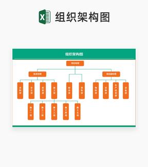 小清新项目组织架构图Excel模板