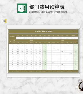 公司销售部年度费用预算表Excel模板