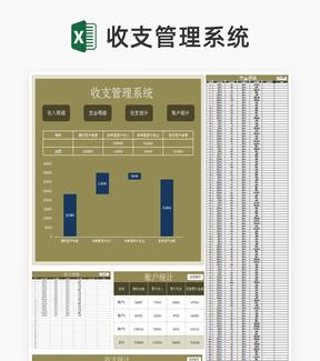 商务风棕色账户收支管理系统Excel模板