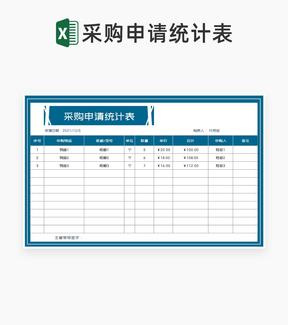 采购申请统计清单Excel模板