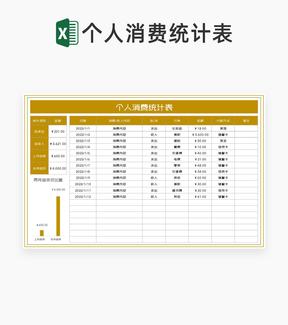 个人生活消费统计表Excel模板