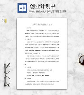 压力宣泄公司创业计划书word模板