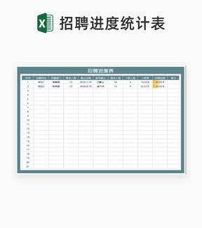 公司岗位招聘进度表Excel模板