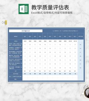 教师教学质量评估表Excel模板