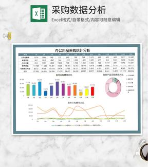 办公用品采购统计分析Excel模板
