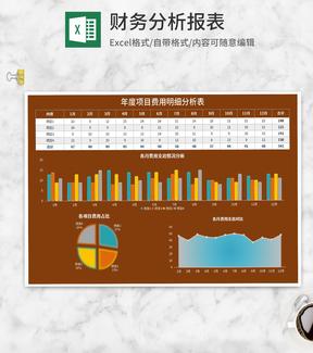 年度项目费用明细分析表Excel模板