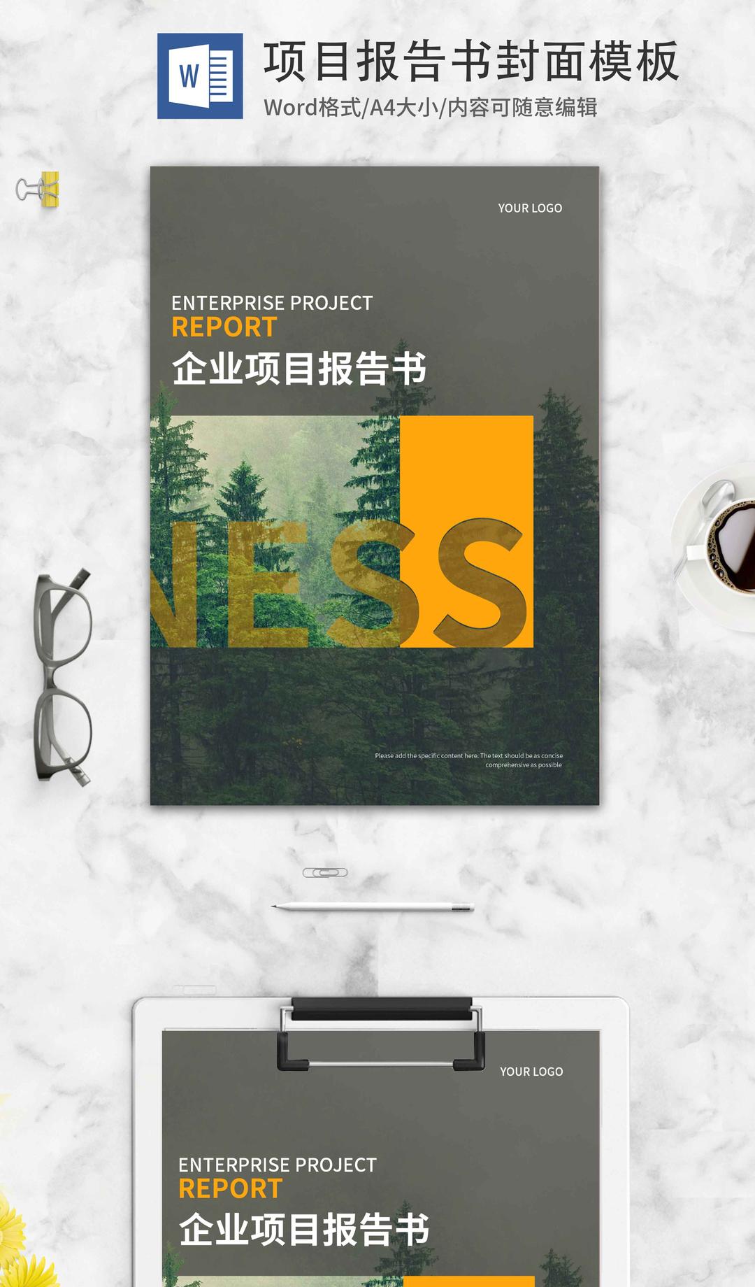 黑色项目报告封面设计