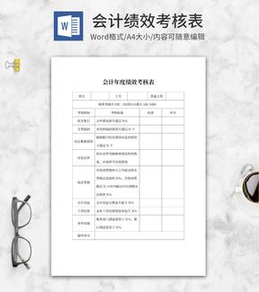 会计年度绩效考核表word模板