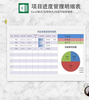 项目进度管理明细表Excel模板