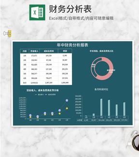 年中公司利润财务分析报表Excel模板