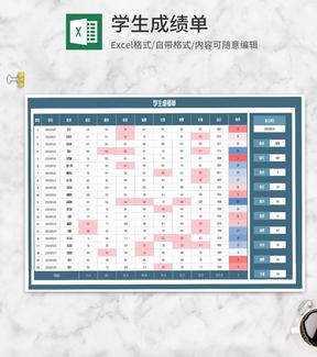 学生考试成绩汇总Excel模板