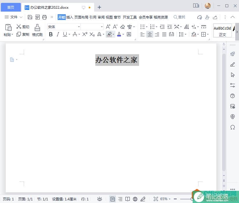 选中WPS文字