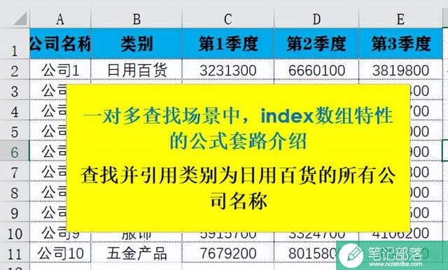 Excel一对多查找引用干货技巧，使用index数组特性的公式套路介绍