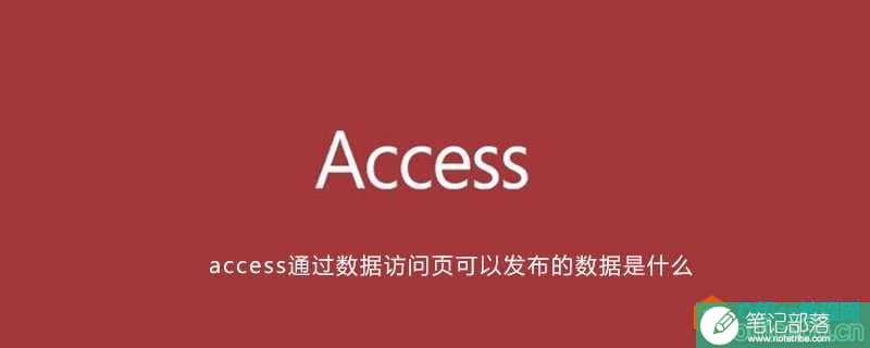 access通过数据访问页可以发布的数据是什么