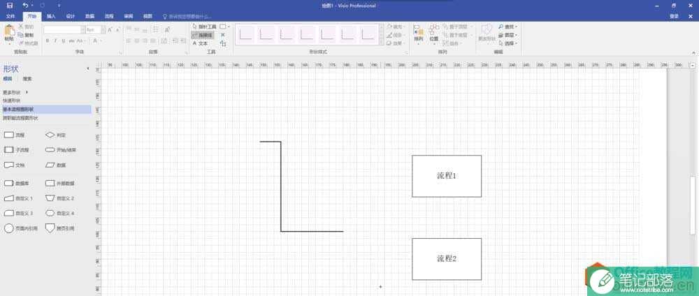 Visio 使用默认有箭头连接线的具体操作图解教程