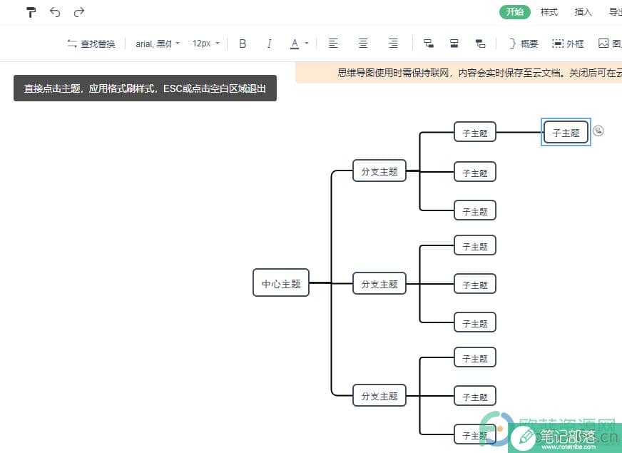WPS PPT在思维导图中使用格式刷的方法