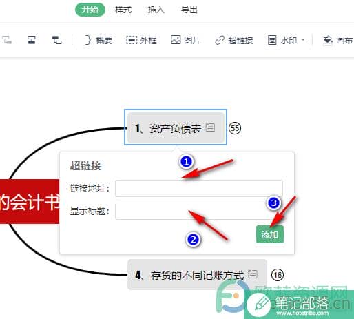 WPS PPT在思维导图主题中插入超链接的方法