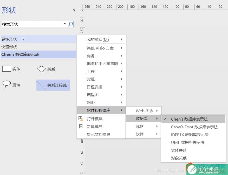 利用visio 2019画E-R图真是太方便了！