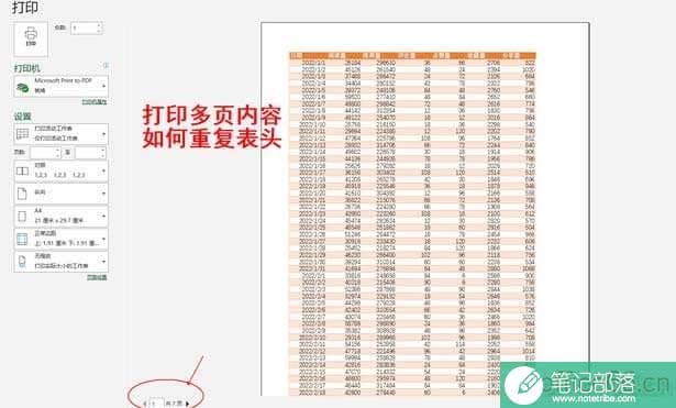 Excel表格打印分页怎么重复表头？表格打印重复标题行的操作步骤