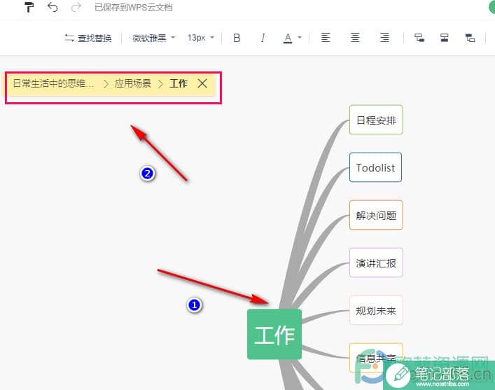 WPS PPT思维导图打开聚焦模式的方法