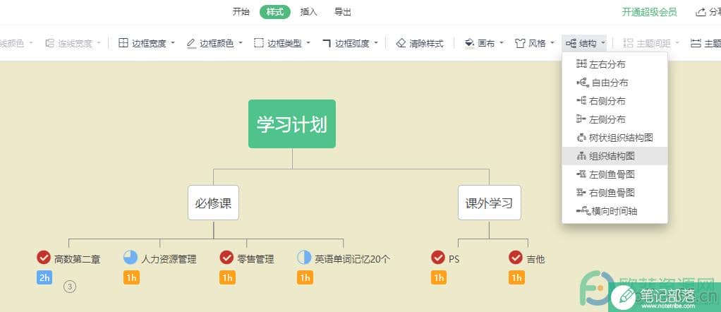 WPS PPT思维导图更改主题结构的方法