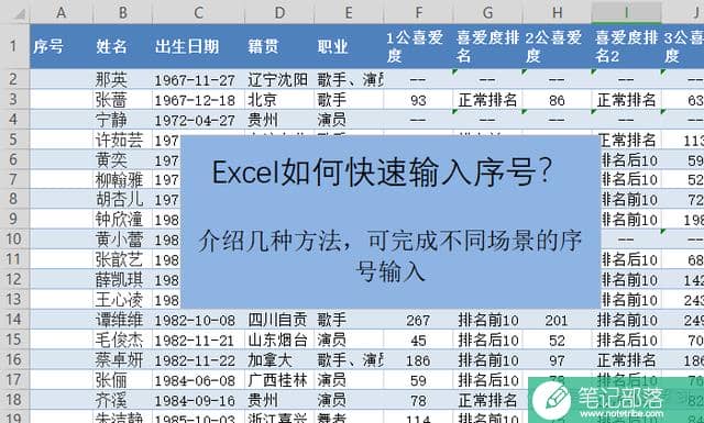 Excel如何快速输入序号？(图文)