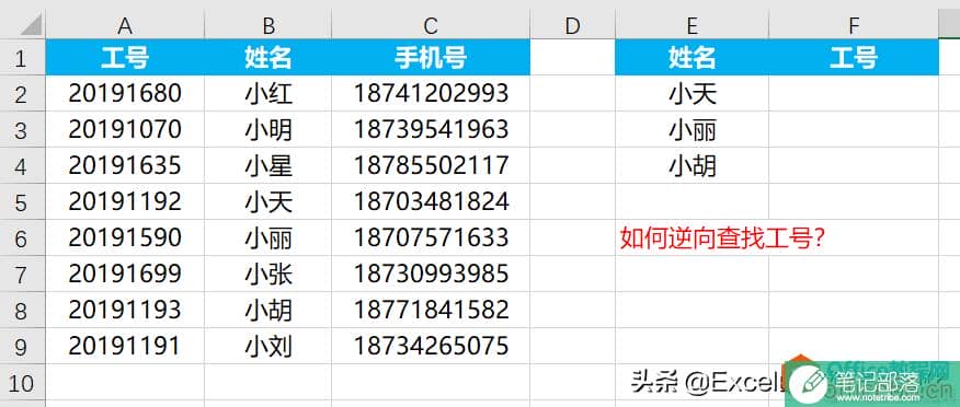 你还不会excel逆向查找？这三个excel小技巧分享给你
