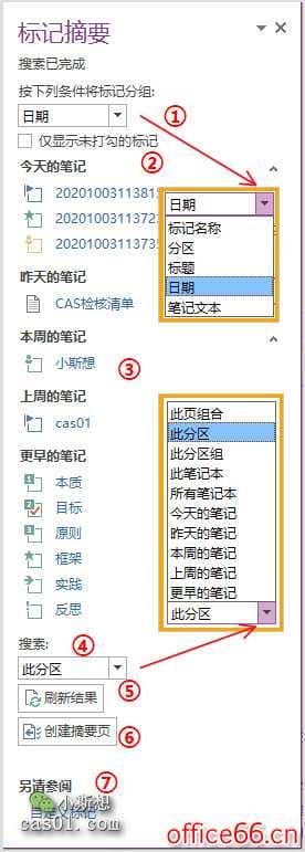 OneNote标记使用教程_OneNote查找标记，“标记摘要”详解