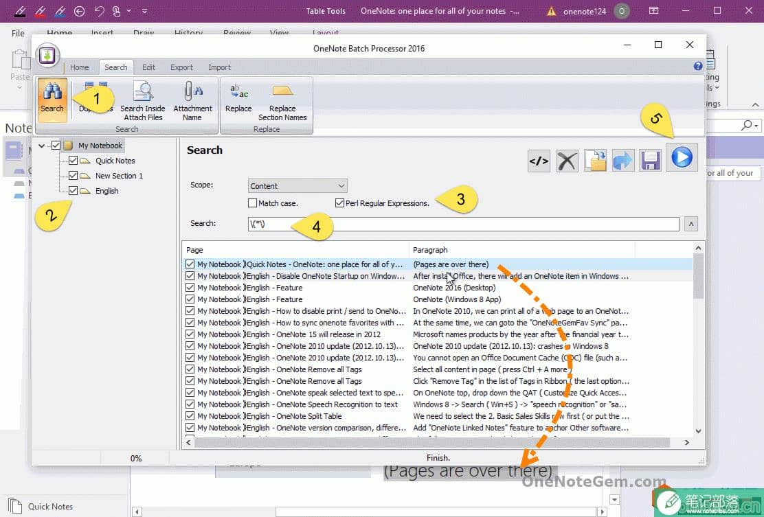 数字笔记珍宝插件 Gem 给 OneNote 提供的多种搜索功能比较