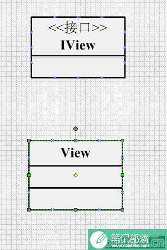 如何使用 visio 画UML类图之使用实现接口图标