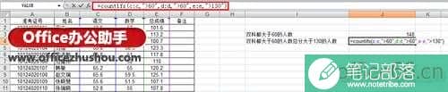 EXCEL使用COUNTIFS函数统计符合多个条件的单元格