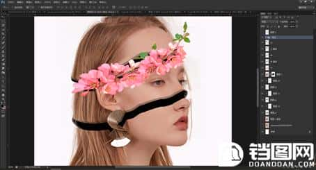 Photoshop创意合成从人物头像中长出的花朵