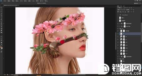 Photoshop创意合成从人物头像中长出的花朵