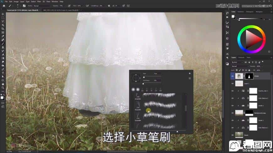 Photoshop创意合成森林中的新娘和鸟笼