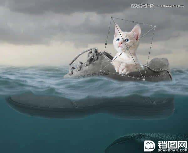 创意合成：用PS合成水中漂流的可爱猫咪