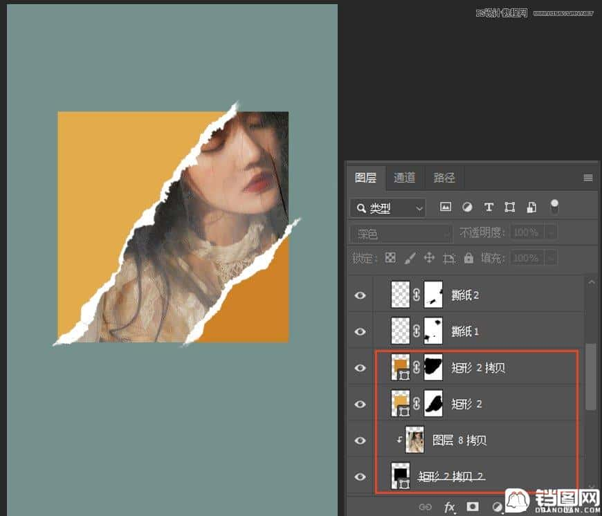 Photoshop设计撕纸特效的人物海报教程