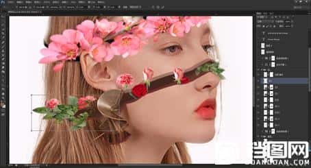 Photoshop创意合成从人物头像中长出的花朵