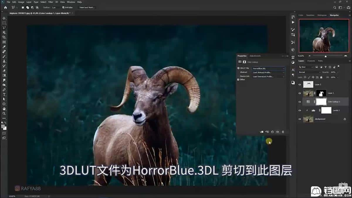 Photoshop合成魔幻主题的发光山羊