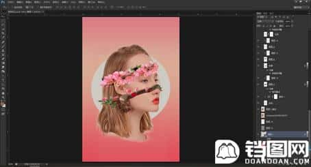 Photoshop创意合成从人物头像中长出的花朵