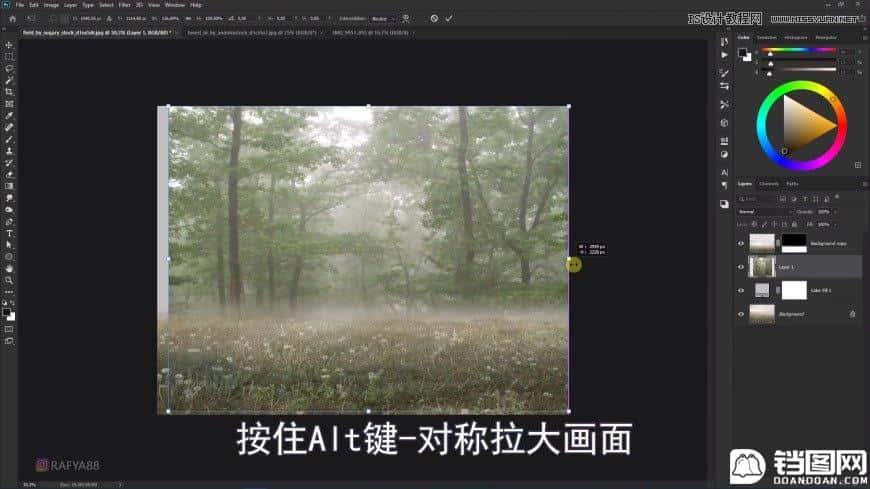 Photoshop创意合成森林中的新娘和鸟笼