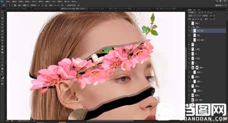 Photoshop创意合成从人物头像中长出的花朵