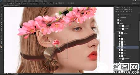 Photoshop创意合成从人物头像中长出的花朵