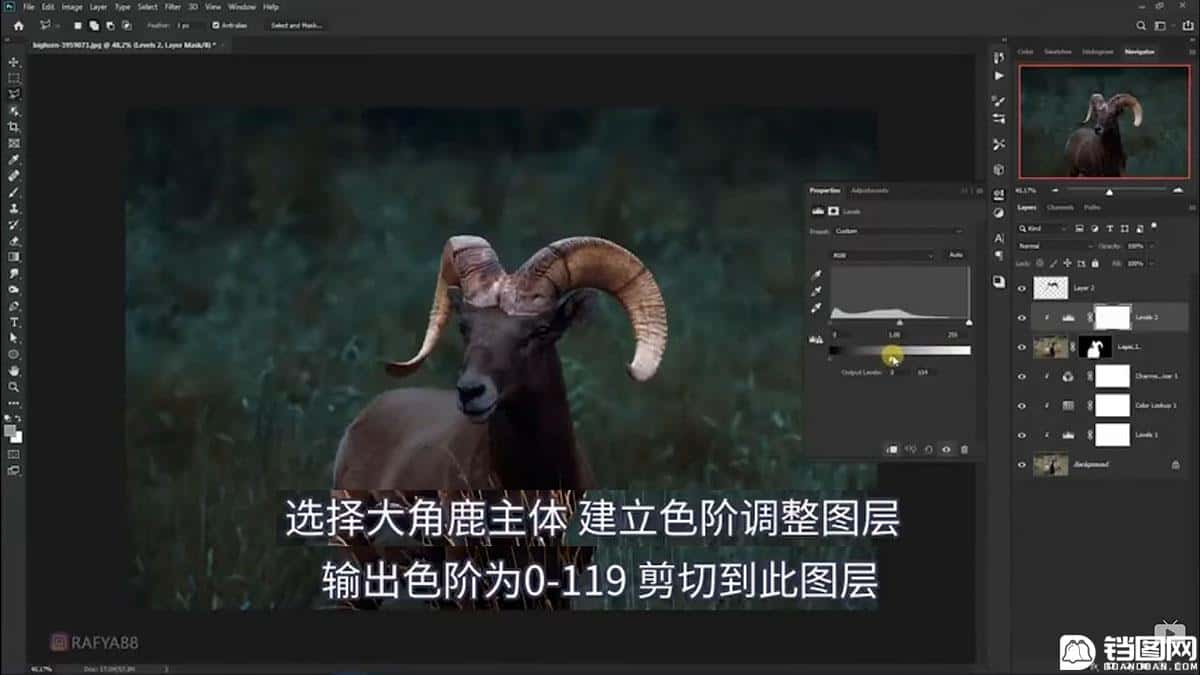 Photoshop合成魔幻主题的发光山羊