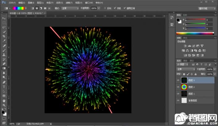 Photoshop制作炫丽多彩的烟花效果图