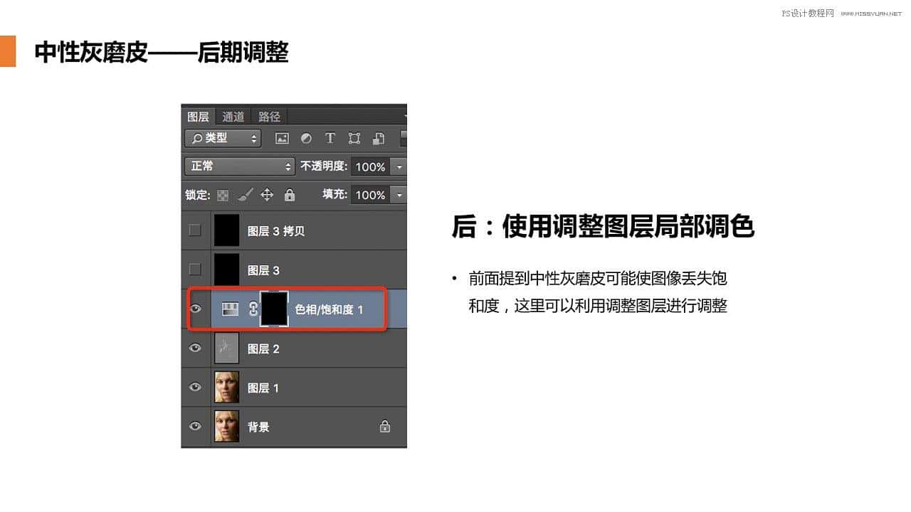 Photoshop使用中性灰磨皮法给人像精修