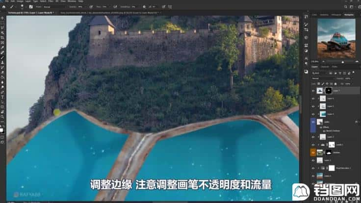 Photoshop合成创意的乌龟背着城堡效果图